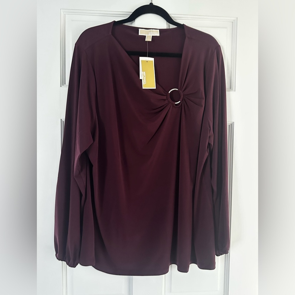 NEW Michael kors maroon knit top. Size 3x